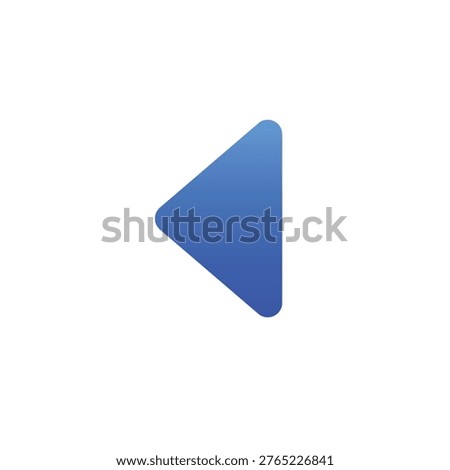 Minimalist blue back caret icon for navigation and return action