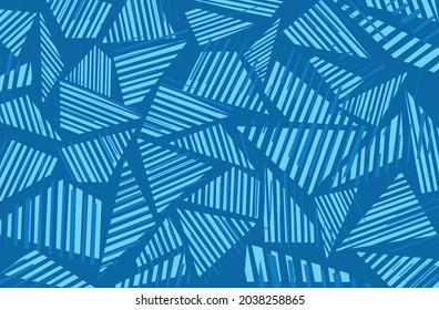 Minimalist blue background with abstract triangle stripe pattern