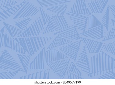 Minimalist blue background with abstract triangle stripe pattern