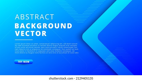 Banner Azul Minimalista Con Forma Cuadrada Creativa Solapada, Vector De Concepto De Fondo Moderno.