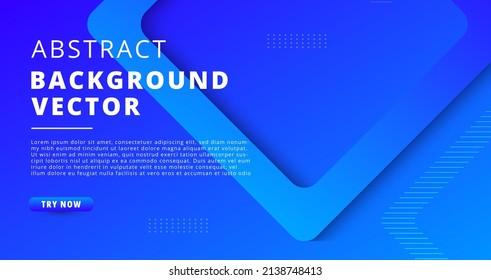 Banner azul minimalista con forma cuadrada de solapamiento creativo, concepto de concepto de fondo moderno vector.