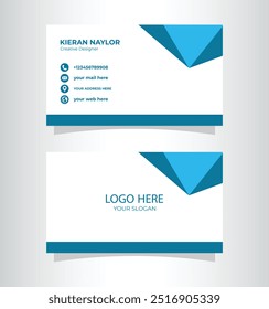 Minimalist Blue Business Card, Creative Business Card