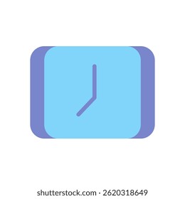 Icono de reloj azul minimalista que representa la gestión del tiempo y la productividad en un entorno digital