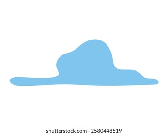 Minimalist Blue Cloud Silhouette on Isolated White Background. Concept of Sky Art, Weather Design, Nature Symbol, Simple Illustration. Modern Element for Graphic Design Projects.