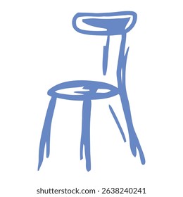 A minimalist blue dual cushion chair offering a clean and modern seating solution for home or office interiors. Ideal for contemporary design schemes.