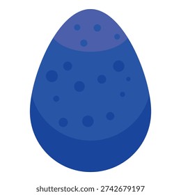 Minimalist blue easter egg with darker blue dots, evoking simplicity and modern design