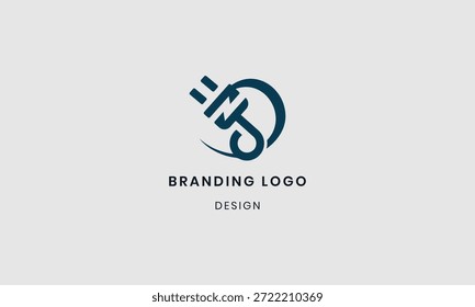 Minimalistisches blaues Logo-Design für Anschluss- und Power-Branding