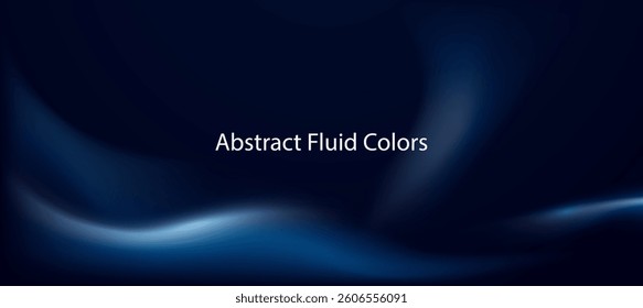 Minimalist blue fluid gradient on blue dark background. Abstract curve gradient. Social ads banner or Landing page.