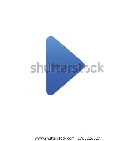 Minimalist blue forward caret icon for next step and app navigation