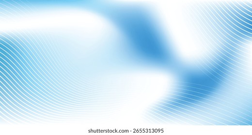 Fondo azul minimalista del gradiente con las ondas brillantes de las líneas para el Anuncio, cartel, cubierta, folleto, volante, Sitio web