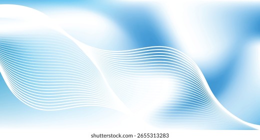 plano de fundo gradiente azul minimalista com ondas de linhas brilhantes. Plano de fundo minimalista para faixa, cartaz, tampa