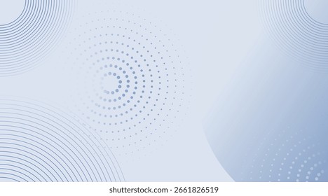 Fondo moderno degradado azul minimalista con Elementos circulares. Tecnología digital abstracta moderna
