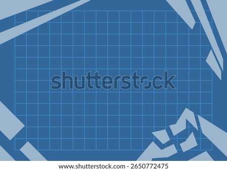 Minimalist blue grid frame with clean square lines and abstract geometric shapes. Ideal for tech layouts, modern web design, UI mockups, or corporate presentations