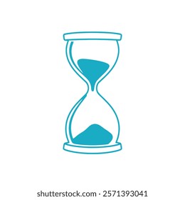 Minimalist Blue Hourglass Vector Design for Time Management Concepts