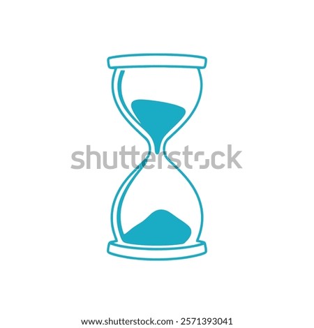 Minimalist Blue Hourglass Vector Design for Time Management Concepts