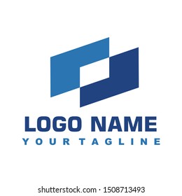 minimalist blue logo and light blue vector design