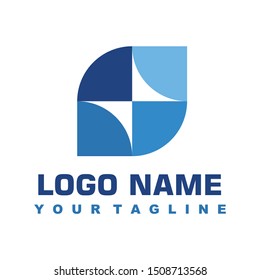 minimalist blue logo vector design