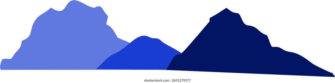 Minimalist Blue Mountain Adventure Silhouette