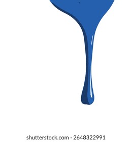 Minimalist Blue Paint Drip on White Background. A Clean, Modern, and Bold Abstract Design Perfect for Creative, Tech, or Artistic Concepts. Vibrant and Eye-Catching