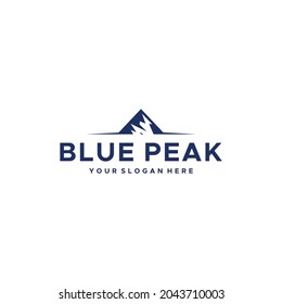 minimalist BLUE PEAK mountains ice Logo design