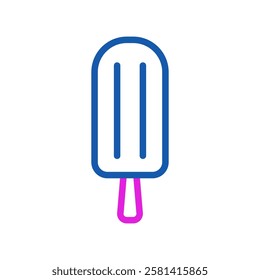 Minimalist blue and pink popsicle icon design