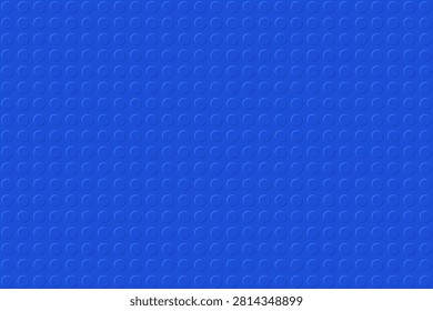 Minimalist blue plastic constructor baseplate top view