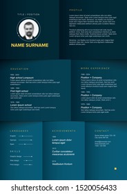 Minimalist blue resume cv template