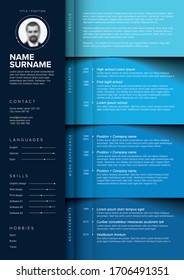 Minimalist blue resume cv template