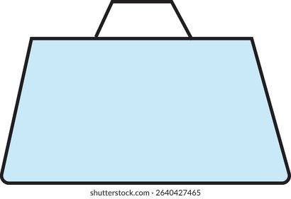 Minimalist Blue Shopping Bag Vector Icon – Flat Design for E-commerce, Retail Branding, and Online Store Graphics