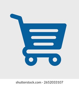 Minimalist Blue Shopping Cart Ícone de comércio eletrônico
