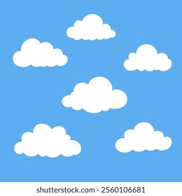 Minimalist Blue Sky with White Clouds