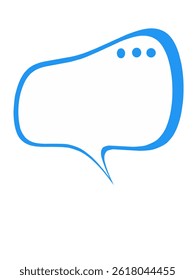 Minimalist blue speech bubble icon with three dots, perfect for communication, chat, or messaging designs
