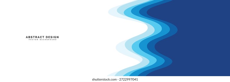 Fundo de onda azul minimalista com formas de fluxo em camadas, ideal para apresentações corporativas e design da Web.