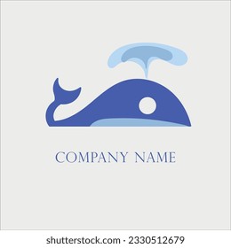 Minimalist blue whale logo reflecting simplicity and oceanic magnificence