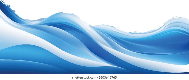 Minimalist Blue and White water ocean Abstract Wave Design with a Soft Gradient Curve, Perfect for Corporate Flyers, Presentations, and Websites
