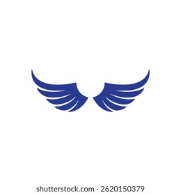 Minimalist Blue Wing Icon Design