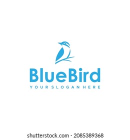 minimalist BlueBird branches fowl Logo design