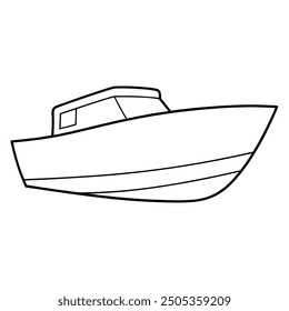 Minimalist Boat on Waves Silhouette Icon Vector