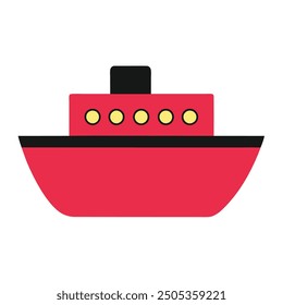 Minimalist Boat on Waves Silhouette Icon Vector