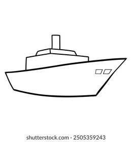 Minimalist Boat on Waves Silhouette Icon Vector