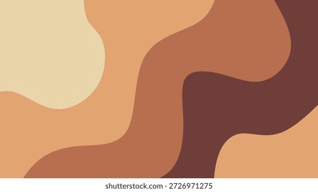 Fundo abstrato boho minimalista com ondas de tom de terra. Resumo paisagem desértica ou fundo de dunas de areia. Fundo ondulado minimalista.