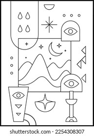Minimalist Boho Coloring pages .