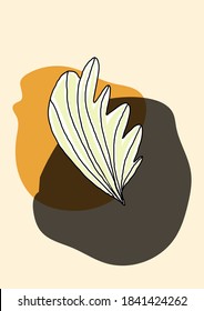 Minimalist boho illustration. Vector artistic template for wall decoration, poster, social media post or brochure cover design.