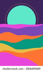 Minimalist Boho Landscape Poster or T Shirt Print Design