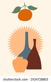 Afiche de boho minimalista. Resumen de la impresión de boho para la decoración de paredes de vivero, publicidad de tiendas para niños, impresión de camisetas, invitación de verano pegada, etc.