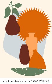 Minimalist boho poster. Abstract boho print for nursery wall decor, children shop advertising, t shirt print, summer psrty invitation etc.