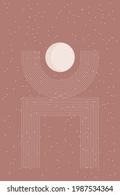 Minimalist boho rainbow arch bridge poster or t shirt print  for design
