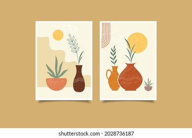 minimalist boho wall art decoration vector eps 10