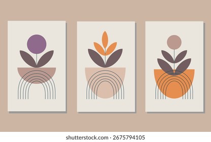 Minimalist boho wall art set of three prints