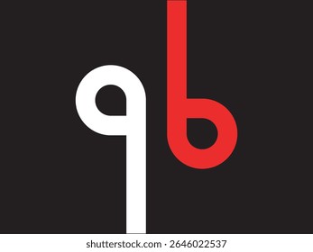 Formas abstratas minimalistas em negrito Qb Letra Elementos de design de logotipo